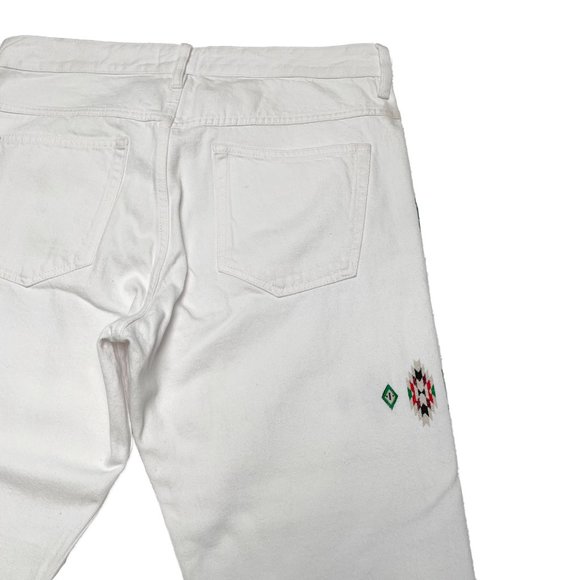 Isabel Marant Jasper Native Embroidered Denim Jeans -  White | 32 - Picture 10 of 12